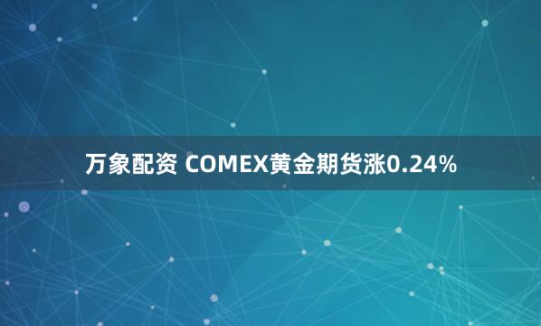 万象配资 COMEX黄金期货涨0.24%